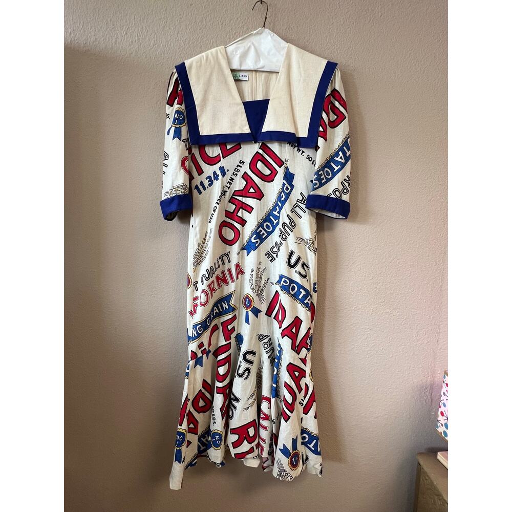 Vintage 80s Leslie Lucks potato sack dress size 12